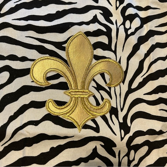 2 NEW Fleur-de-lis Drawstring Sack Bags - Picture 5 of 15